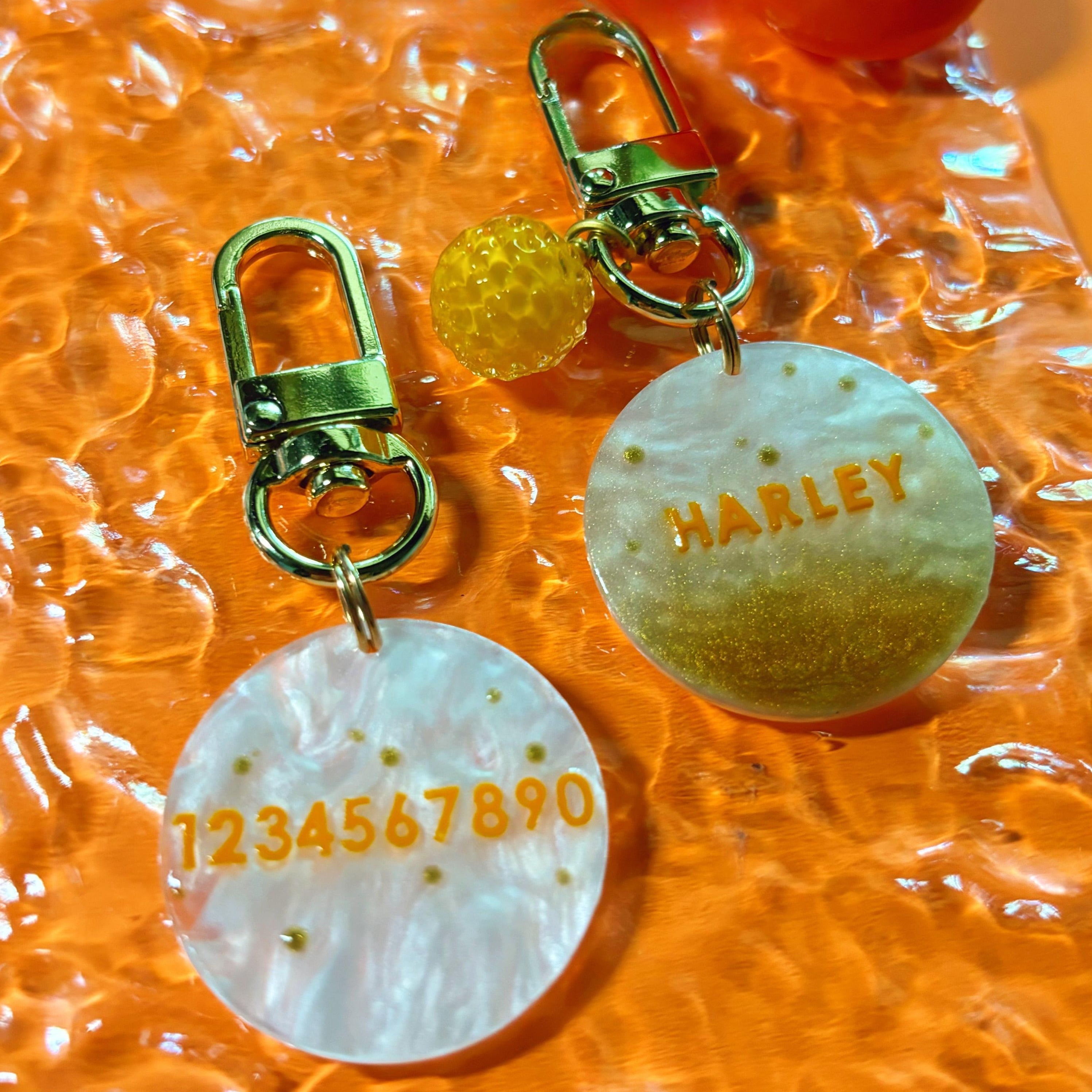 PippinTG Custom Dog Tags - Zesty Orange Splash